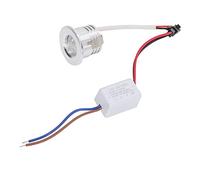 Kuuleyn Lampes De Douche pour Douche Intérieure, Mini Spot Encastré COB à Dissipation Thermique Stable Spot LED Encastré Au Plafond 3W Corps De Lampe Argenté AC85-265V(3000K-Lumière Blanche Chaude)