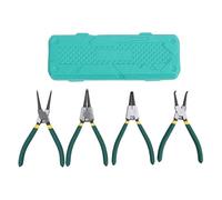 Kuuleyn Lot de 4 pinces pour anneaux élastiques internes et externes de 17,8 cm avec mâchoire droite courbée pour le retrait et l'installation des anneaux de retenue automobiles