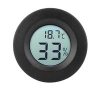 Kuuleyn Mini thermomètre LCD numérique intégré circulaire hygromètre humidité température mètre intérieur (Noire)