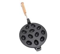 Kuuleyn Moule à biscuits aux noix, moule à biscuits Oreshki, 12 trous, antiadhésif, en alliage d'aluminium composite, en forme de noix de bois, pour gâteaux, gaufres aux œufs (Noir)