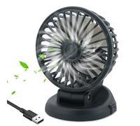KUWUNG Ventilateur de voiture - Rotation à 360° - USB - Pour tableau de bord - Mini ventilateur de table - Ventouse - Petit ventilateur pour camion SUV