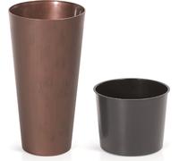 Květináč TUBUS SLIM CORTEN s vkladem 40 cm - barva: patinující ocel