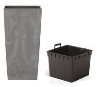 Květináč URBI SQUARE BETON EFFECT s vkladem 40 cm - barva: marengo