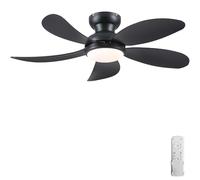 Kviflon Ventilateur de Plafond 107 cm avec Lumière LED et Télécommande, Noir - Moteur DC Réversible et Ultra-Silencieux, 3 Couleurs de Lumière Dimmables, 6 Vitesses, pour Chambre et Cuisine