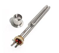 KVKITKLW Tube de rehausseur d'élément Chauffant électrique en Acier Inoxydable, for chaudière à Eau, 1 "/DN25/32mm, AC110V/20V/380V, 1/2/3/4/6KW(Grey,110V_3KW230L DN25 201SS)