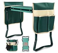 KVR Repose-genoux de jardin mis à jour et siège avec rembourrage doux pour s'agenouiller, tabouret pliable résistant de jardinier avec 2 poches pour outils, cadeau pour le jardinage pour
