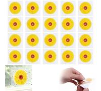 KVWIBP 20 Pièces Attrape Mouche Intérieur, Anti Mouche Fenêtre Efficace avec Motif Tournesol, Tue Mouche Adhésif pour Maison et Cuisine, Piège à Mouche Collant et Discret pour Vitres