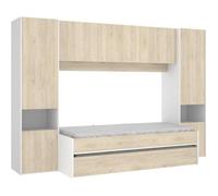 Lit gigogne avec pont de lit - 90 x 190 cm - Chêne & Blanc - SELENA