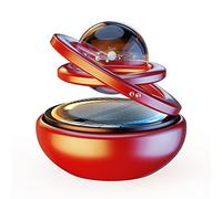Kwak's Désodorisant, aromathérapie à énergie solaire combine un diffuseur d'huile essentielle de suspension et de rotation avec double anneau interstellaire, assainisseur d'air Tech(rouge)