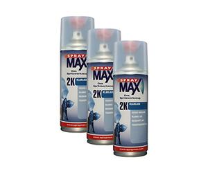 Kwasny 680061 SprayMax 2K Lot de 3 bombes aérosols de vernis durcisseur incolore 400 ml