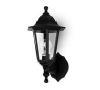 Kwazar - Luminaire Exterieur E27 IP44 - Noir - Lampe Exterieur Murale - Rustique Jusqu’à 60W - Résistante aux Intempéries pour Maison, Jardin et Entrée - ERANO.A