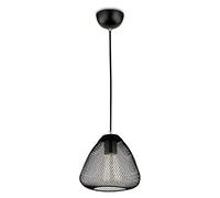 Kwazar Luminaire - Lampe Suspendue - Suspension - Lampe Suspendue Noire, E27, avec Grille, Style loft, 230 V - Plafonnier Suspendu au-Dessus de la Table à Manger, pour Salle à Manger, Salon - MONA2