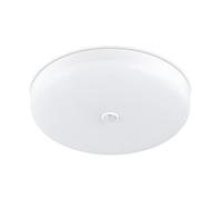 Kwazar - Plafonnier, Luminaire, Interieur Avec Détecteur De Mouvement, Lampe LED 30W 4200 lm, Eclairage Salle De Bain Ø 24 cm, IP44, Salon, Pièces Humides, 4000K Blanc Neutre - KROM S Blanc