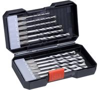 kwb 108840 acier à métaux Jeu de forets spiralés pour pierre 12 pièces 4 mm, 5 mm, 6 mm, 8 mm, 10 mm, 3 mm, 9 mm tige cylindrique 1 set