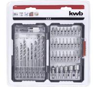 kwb 108955 39 pièces Assortiment de forets et d'embouts métal, Pierre, Béton, bois, Brique