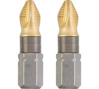 kwb 2 x bits de 25 mm PZ 3 de titane TiN 124103 (Tin, acier TQ 60, ISO 1173, lecteur C6.3)