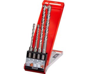 kwb 240500 acier 40CR Jeu de forets pour marteau-perforateur 4 pièces 5 mm, 6 mm, 8 mm, 10 mm SDS-Plus 1 set