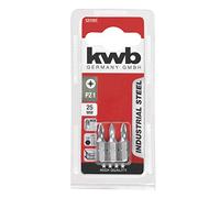 kwb 3 x bits 25 mm PZ 2 Industrial Steel 121102 (TQ en acier 60, ISO 1173, le lecteur C 6.3)