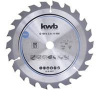 kwb Lame de scie circulaire 184 x 16 mm - Coupe rapide, convient pour le bois tendre et dur, les panneaux lattés et les panneaux d'agglomérés - Dents en carbure, corps de lame flexible