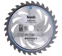 kwb Lame de scie circulaire 190 x 20 mm, facile à manier, spécialement pour les machines sans fil, lame de scie adaptée aux bois tendres et durs, aux panneaux lattés et aux panneaux d'agglomérés
