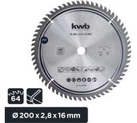 kwb 587168 Lame de scie circulaire en carbure 200 x 16 mm 1 pc