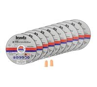 KWB Disques de tronçonnage 712021 – 115 mm extra-fins 1,0 mm 10 pièces métal