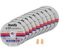KWB Jeu de disques à tronçonner 712022 – 125 x 1,0 mm – 10 pièces – Métal