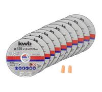 KWB Jeu de disques à tronçonner 712022 – 125 x 1,0 mm – 10 pièces – Métal
