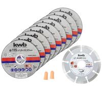 kwb 712031 Jeu de disque à tronçonner 115 mm 10 pc(s) acier inoxydable