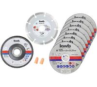 kwb 712042 Jeu de disque à tronçonner 125 mm 10 pc(s) acier inoxydable, Pierre, acier