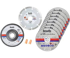 kwb 712042 Jeu de disque à tronçonner 125 mm 10 pc(s) acier inoxydable, Pierre, acier