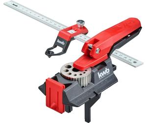 kwb aide au chevillage/guide de chevillage avec règle de 30 cm, trous de 3 à 12 mm y compris mesures de carottage, gabarit pour percer droit dans le bois, le métal et bien d'autres choses encore, guid