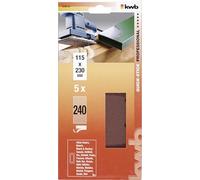 kwb Bande abrasive 115x230 mm en corindon supérieur avec grain 240, changement sans outil, encollage entièrement en résine synthétique et support papier renforcé, pour le ponçage du bois et du métal