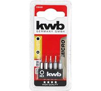 kwb Bit-Set 28-mm Hex 0.7, 0.9, 1.3, 1.5, 2.0 mm Micro-Bit pour mécanique de précision (tige 4-mm, Tq 60 acier, avec bande de maintien, pour porte-embouts micro)
