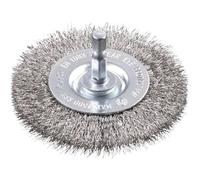 kwb Brosse à disque, grossière, fil d'acier inoxydable, Ø 75 mm pour métal et pierre, brosse métallique pour perceuse, y compris tige hexagonale E6.3, pour dérouiller, décalaminer