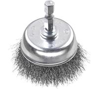 KWB Brosse boisseau 606330 fil d'acier HSS ondulé Ø 75 mm pour métal et pierre tige hexagonale E6.3