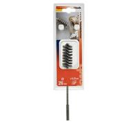 kwb brosse métallique ronde/cylindrique fine, ondulée, en fil d'acier, Ø 26 mm pour le métal et la pierre, brosse métallique pour perceuse, brosse à tuyaux pour chaudière/chauffage