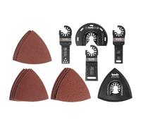 Set de 17 outils multifonctions pour bois, métal et plastique (12 abrasifs et 5 lames)