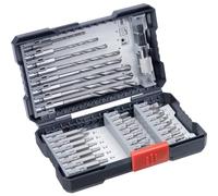 kwb Coffret de 33 pièces avec. tige hexagonale, 8 x forets à pierre HM et embouts PH, PZ et TX en kit, y compris porte-embouts