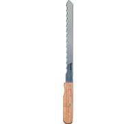 kwb Couteau pour matériaux isolants (lame double tranchante inoxydable, 270 mm, tranchant ondulé et tranchant en scie, manche en bois véritable), 270 mm
