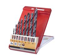 KWB Jeu de forets pour le bois 514100 – Mèches hélicoïdales acier CV Ø 3–10 mm 8 pièces
