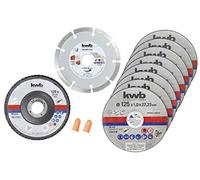 KWB Jeu de disques à tronçonner 712042 125 mm 10 pièces INOX Pierre Acier 1,0 mm