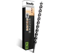 kwb DOUBLE CUT Japan Mèche à serpentin ø 18 mm, 460 mm, revêtement anti-adhérent PTFE, affûtage spécial de la pointe, avec pointe filetée autocentrante, concentricité de haute précision, queue six pan