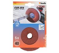 KWB fibre disque abrasif grain 40 Cut Flexi-Fix 714104 (Disque abrasif, 115 x 22, 5 pièces, pour gros travaux de ponçage, acier)