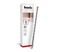 kwb Foret SDS Plus, foret marteau SDS Plus (Ø 12 mm x 260 mm, avec tranchant en métal dur 4X extrêmement rapide, pour béton armé, pierre & maçonnerie)