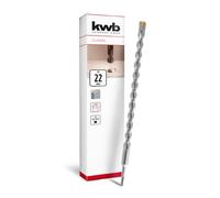 kwb Foret SDS Plus, foret marteau SDS Plus (Ø 22 mm x 460/400 mm, avec tranchant en métal dur 4X extrêmement rapide, pour béton armé, pierre & maçonnerie)