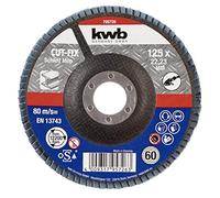 kwb grain abrasif 60 Cut-Fix 795 726 (meule à lamelles, plaque à lamelles abrasives, 125 x 22, pour le métal et l'acier, pour meuleuses d'angle)