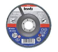 kwb grain abrasif 80 Cut-Fix 795 728 (meule à lamelles, plaque à lamelles abrasives, 125 x 22, pour le métal et l'acier, pour meuleuses d'angle)