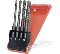 kwb 240400 acier 40CR Foret pour marteau-perforateur 4 pièces 5 mm, 6 mm, 8 mm, 10 mm Longueur totale 110 mm SDS-Plus 1 set