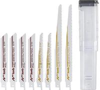 kwb Jeu de 8 lames de scie sabre pour le bois et le métal - Avec boîte de rangement - Convient aux queues de renard électriques